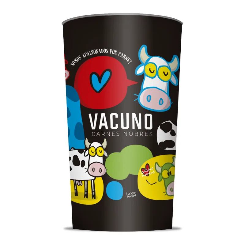 Copo do Vacuno com a arte de Luciano Martins
